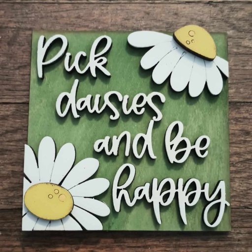 4 inch Pick Daisies and Be Happy DIY Sign Kit