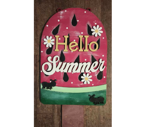 Hello Summer Watermelon Doorhanger