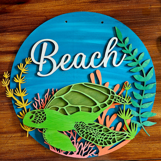 16" Sea Turtle Door Hanger