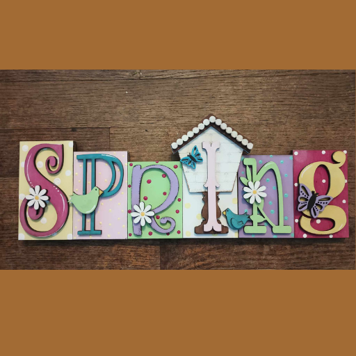 Faux Wood block Spring Sign DIY Kit